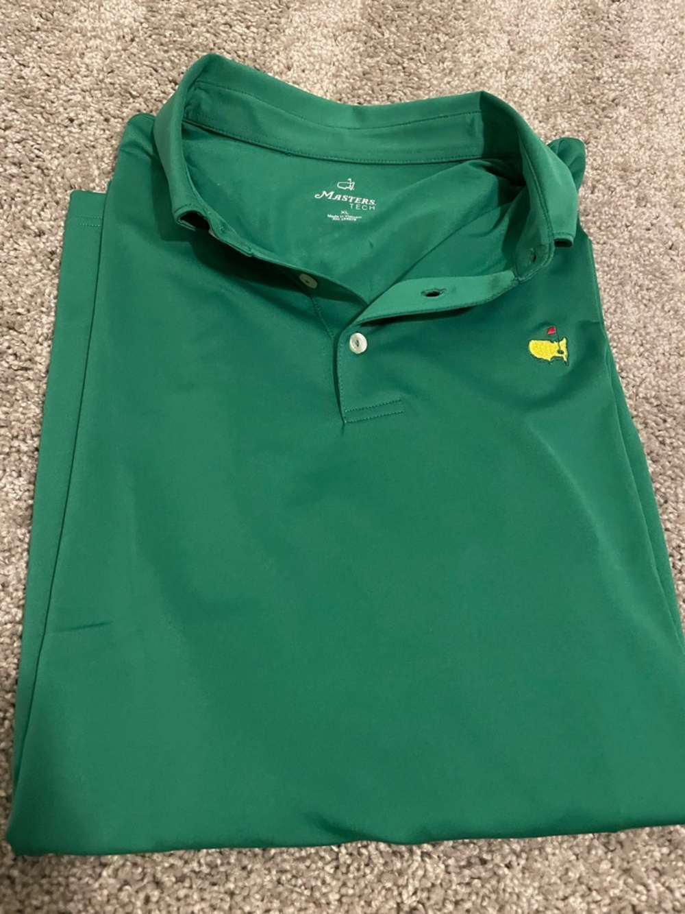 Masters Green Polo with Yellow Embroidered Logo